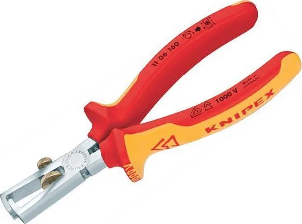 20200218155713_aa4f6015.jpeg Knipex Ρυθμιζόμενος Απογυμνωτής Καλωδίων με Μήκος 160mm & Κρίκο Στερέωσης 1000V 11 06 160 - Image 1