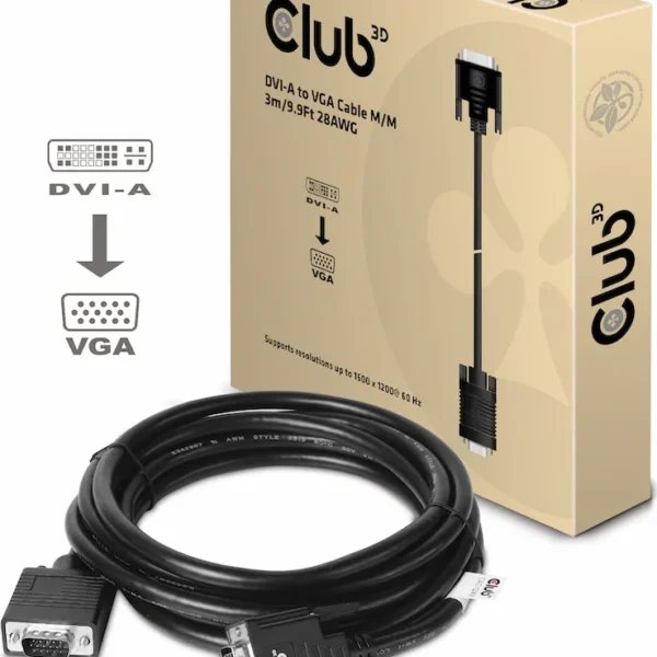 Club3D Cable DVI-A male - VGA male 3m (CAC-1243)