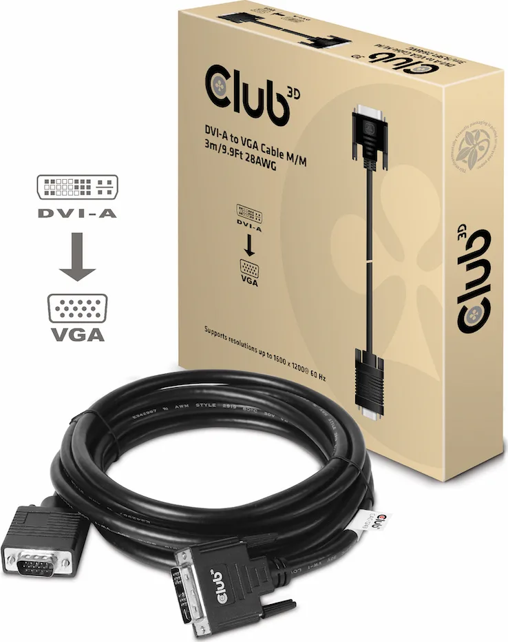 20200616170311_club3d_cable_dvi_a_male_vga_male_3m_cac_1243.jpeg Club3D Cable DVI-A male - VGA male 3m (CAC-1243) - Image 1