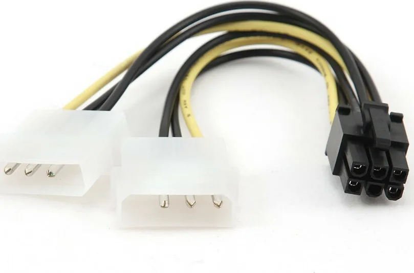 20200710151036_cablexpert_6_pin_pcie_male_2x_4_pin_molex_male_cable_0_15m_gm_psu6.jpeg Cablexpert 6-Pin PCIe - 4-Pin Molex Cable 0.15m Πολύχρωμο CC-PSU-6 - Image 1