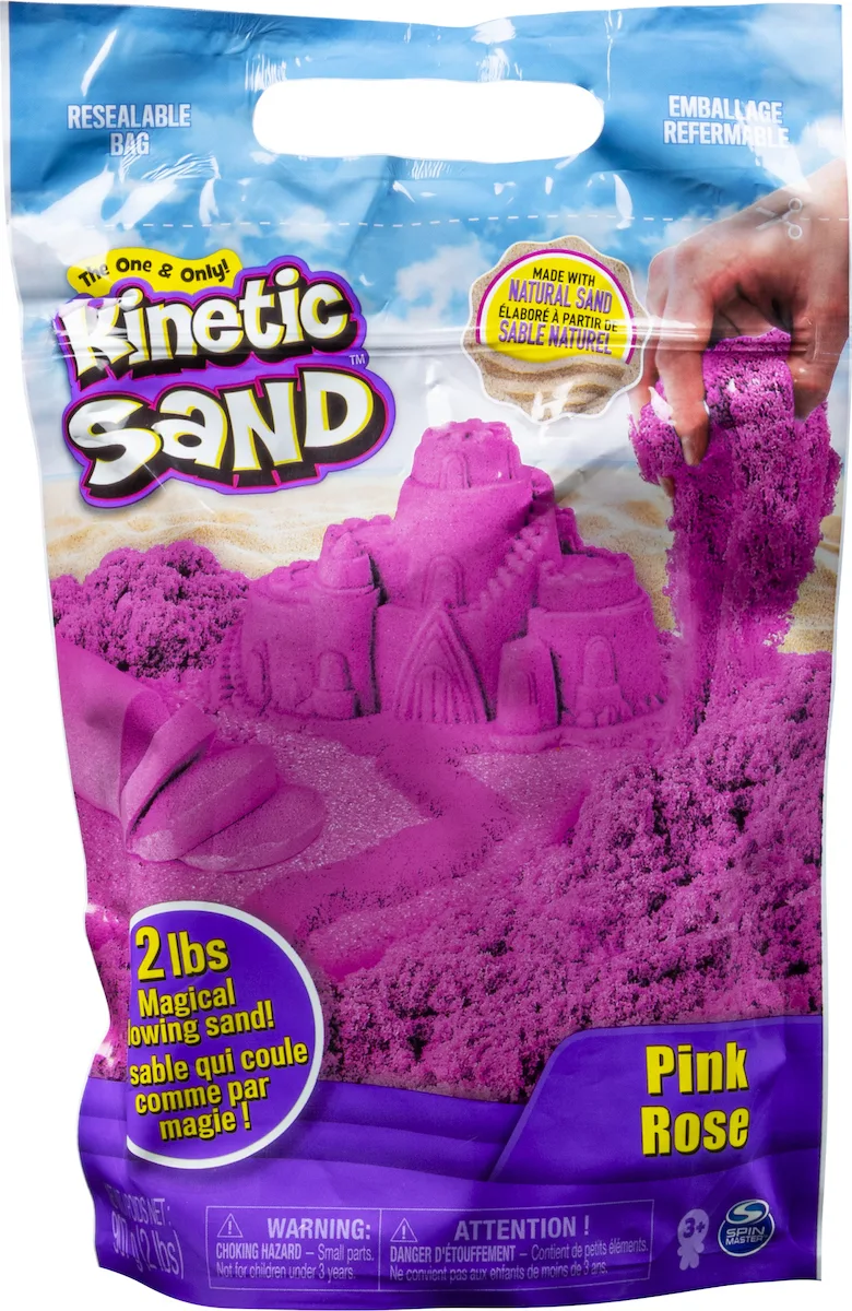 20201203102128_spin_master_kinetic_sand_olour_bag_fuchsia.jpeg Spin Master Παιχνίδι Κατασκευών με Άμμο Kinetic Sand Pink για Παιδιά 3+ Ετών 6047185 - Image 1