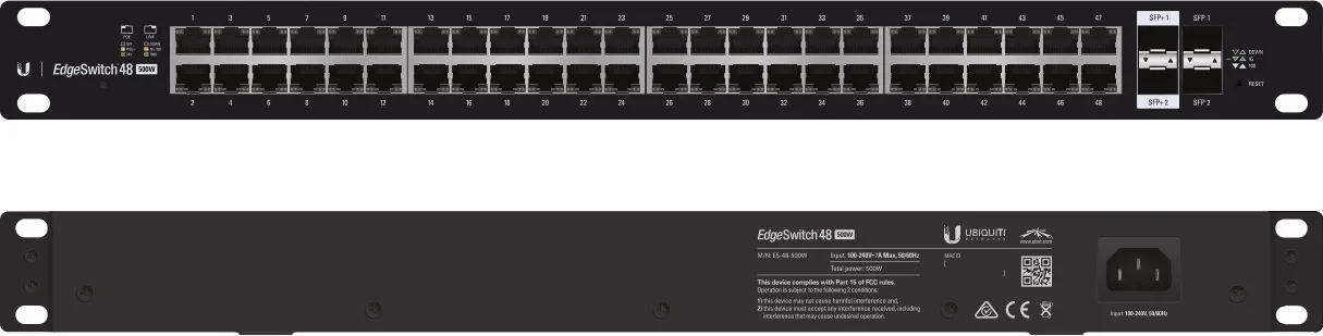 20210114155440_ubiquiti_edgeswitch_48_500w.jpeg Ubiquiti EdgeSwitch ES-48-500W Managed L3 PoE+ Switch με 48 Θύρες Gigabit (1Gbps) Ethernet και 4 SFP Θύρες - Image 1