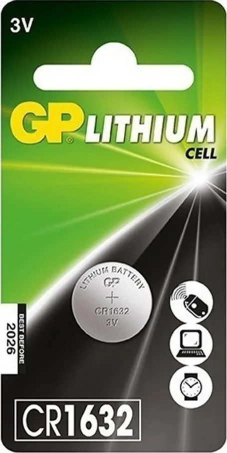 20210303154707_gp_batteries_lithium_cell_cr1632_1tmch.jpeg GP Batteries Lithium Cell Μπαταρία CR1632 3V 1τμχ - Image 1