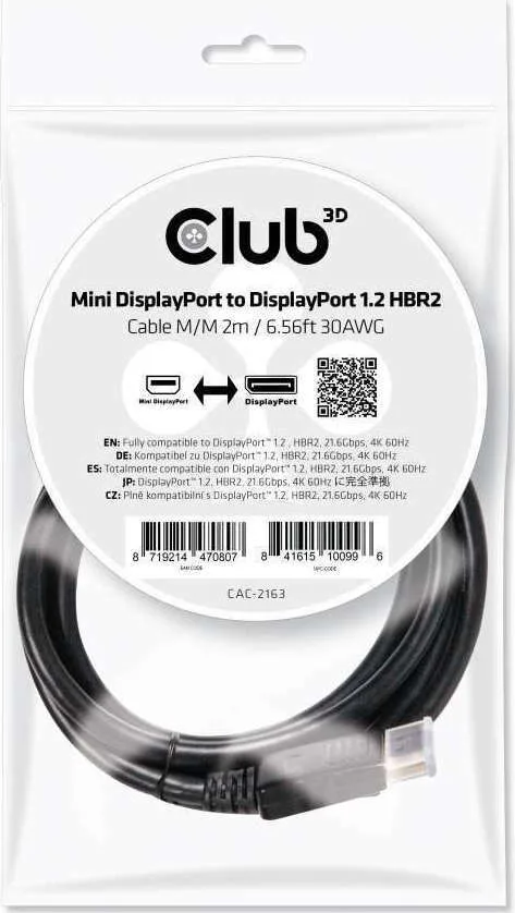 20210305141756_club3d_cable_mini_displayport_male_displayport_male_1_2m_cac_2163.jpeg Club3D Cable mini DisplayPort male - DisplayPort male 2m Μαύρο (CAC-2163) - Image 1