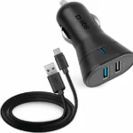 SBS Φορτιστής Αυτοκινήτου 12W 2.1A με Θύρες: 2xUSB μαζί με Καλώδιο Type-C Μαύρος TEKITCRC2U21AUL S5608286