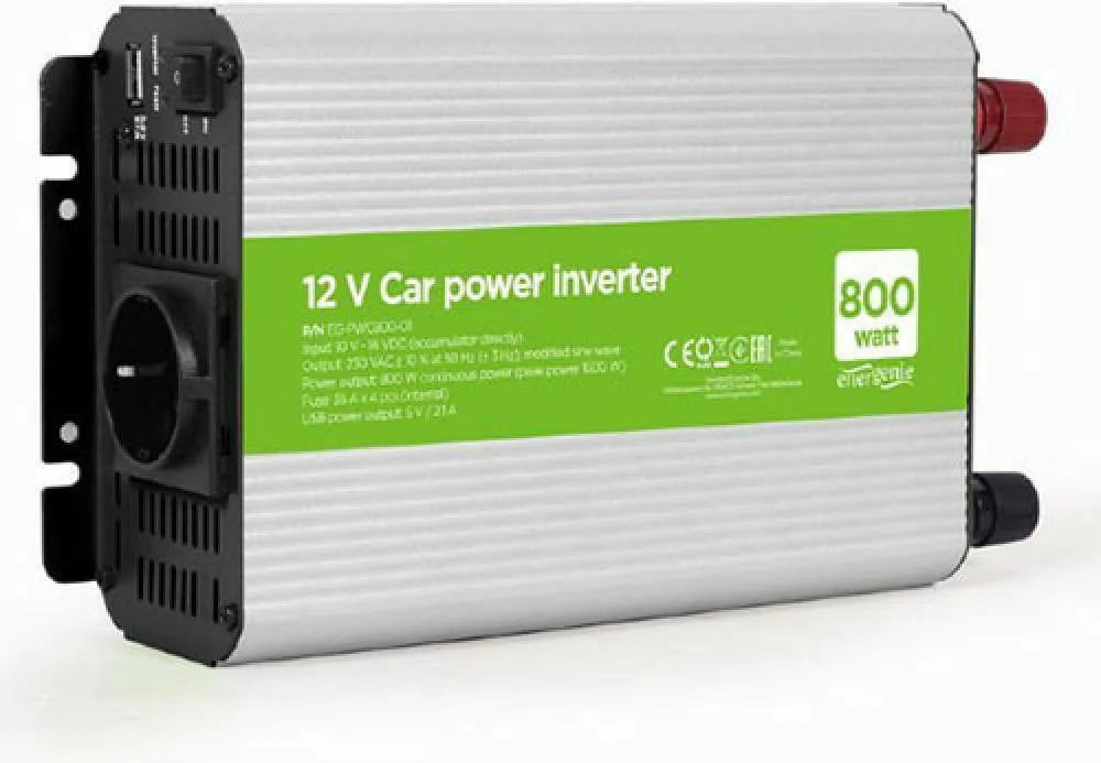 20211213165327_energenie_inverter_aytokinitou_800w_gia_metatropi_12v_dc_se_230v_ac_me_1xusb_eg_pwc800_01.jpeg Energenie Inverter Αυτοκινήτου 800W για Μετατροπή 12V DC σε 230V AC με 1xUSB EG-PWC800-01 - Image 1