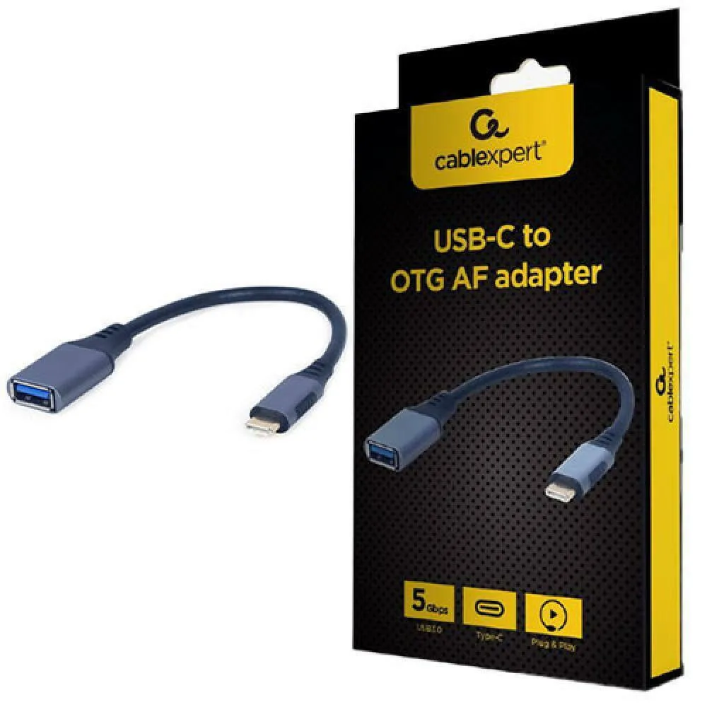 Cablexpert Μετατροπέας USB-C male σε USB-A female Γκρι 1τμχ A-USB3C-OTGAF-01 - Image 1