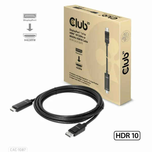 Club3D Cable DisplayPort male - HDMI male 3m Μαύρο (CAC-1087)