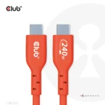 Club3D USB 2.0 Cable USB-C male - USB-C 240W PD Πορτοκαλί 2m CAC-1573