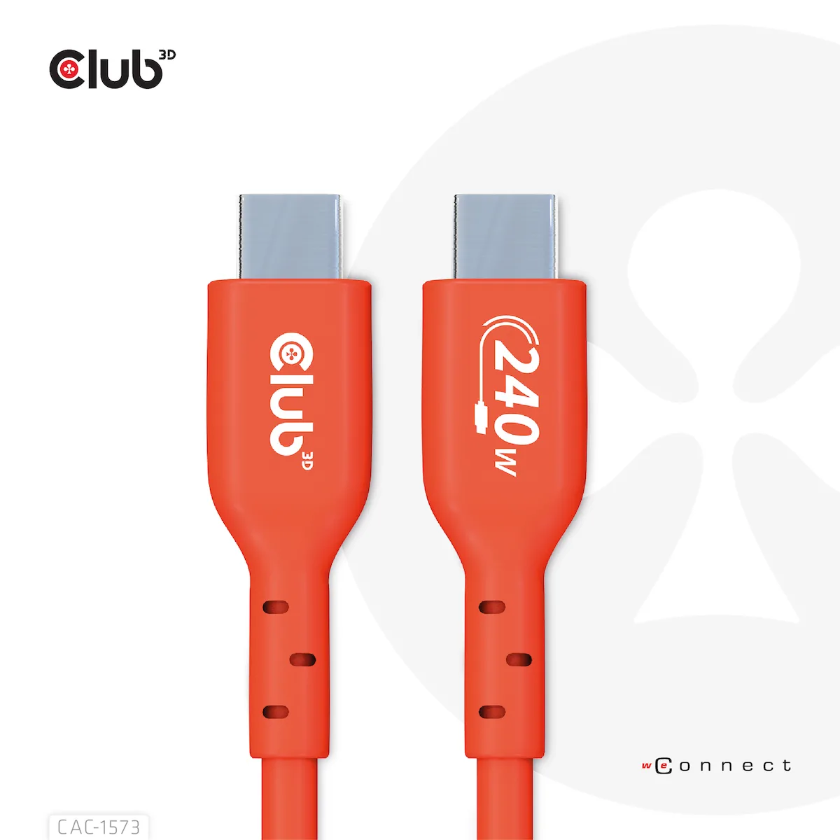 Club3D USB 2.0 Cable USB-C male - USB-C 240W PD Πορτοκαλί 2m CAC-1573 - Image 1