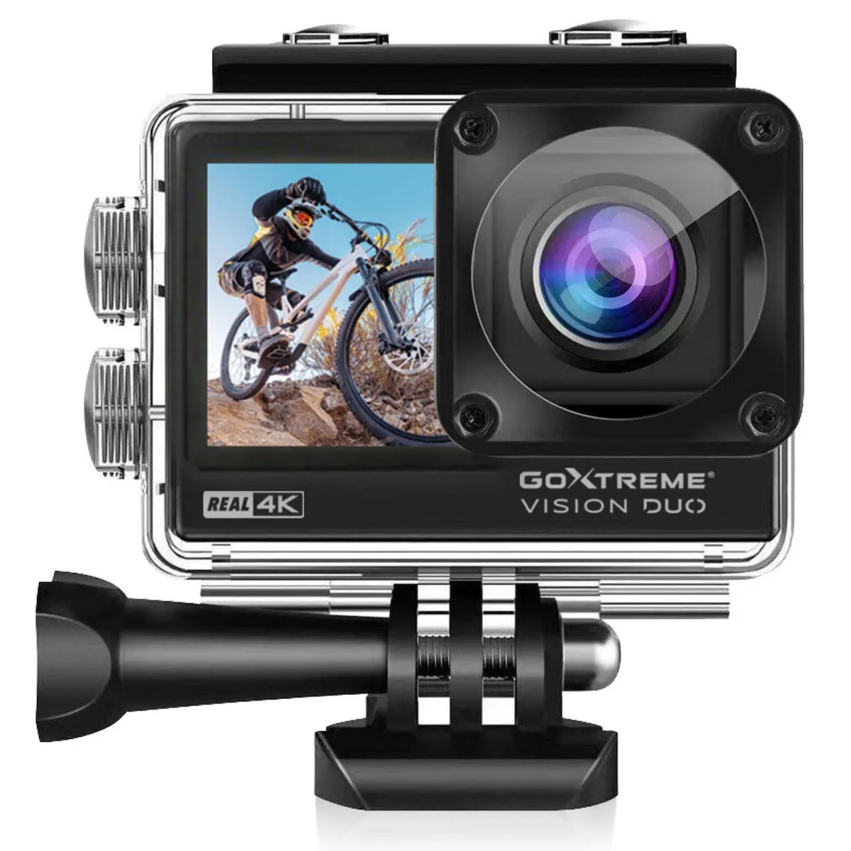 20220914122509_easypix_goxtreme_vision_duo_action_camera_4k_ultra_hd_ypovrychia_me_thiki_me_wifi_mayri_me_othoni_2.jpeg EasyPix GoXtreme Vision DUO Action Camera 4K Ultra HD Υποβρύχια (με Θήκη) με Οθόνη Αφής 2" και Wi-Fi Μαύρη - Image 1