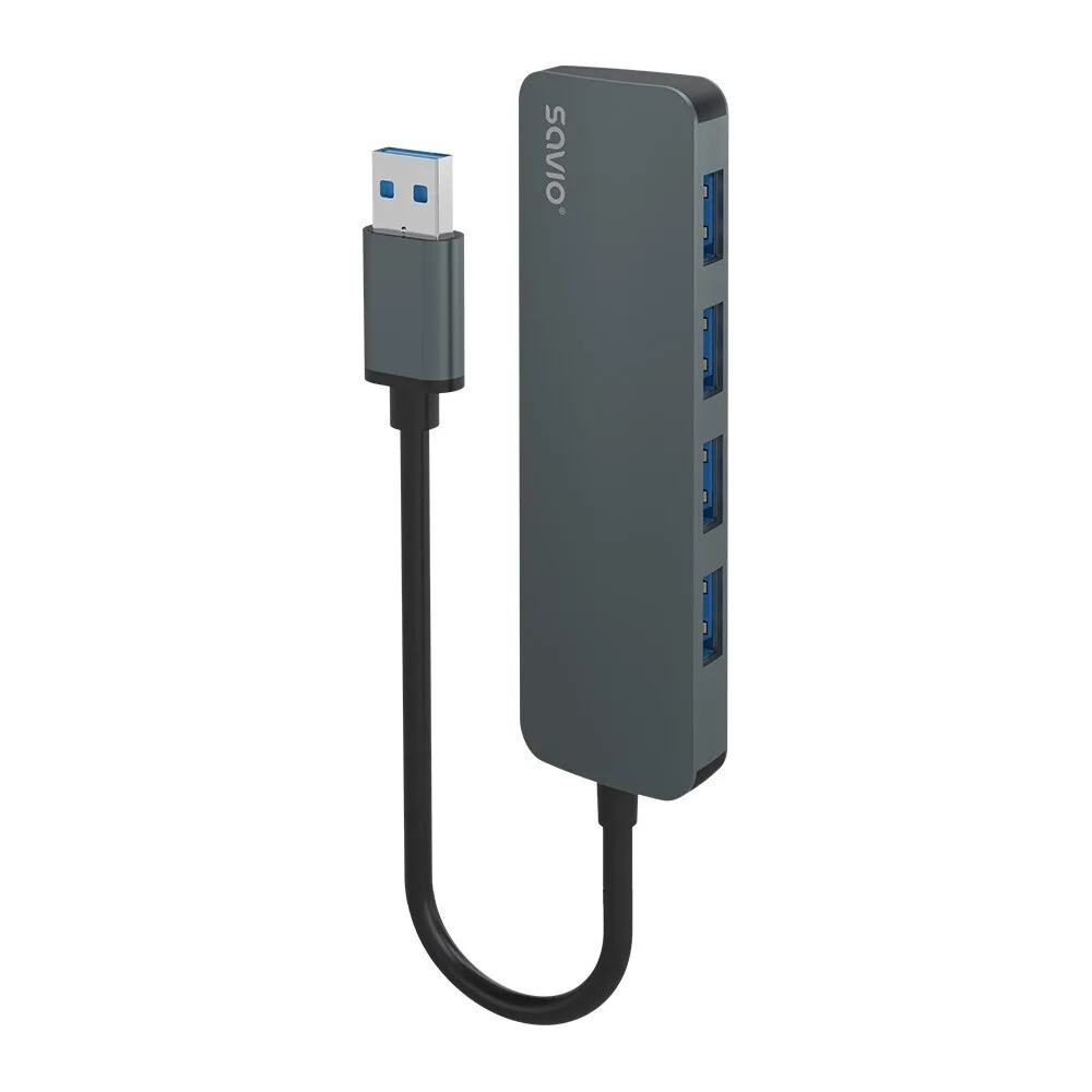 Savio AK-53 Hub 3 Θυρών USB 3.1 με σύνδεση USB-A Γκρι AK-53 - Image 1