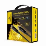 Cablexpert Active Optical HDMI 2.0 Premium High Speed 4K 60Hz HDR Cable HDMI male - HDMI male 80m Μαύρο CCBP-HDMI-AOC-80M-02