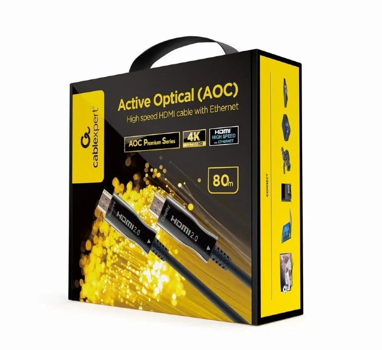 20221219141309_50edca4d.jpeg Cablexpert Active Optical HDMI 2.0 Premium High Speed 4K 60Hz HDR Cable HDMI male - HDMI male 80m Μαύρο CCBP-HDMI-AOC-80M-02 - Image 1