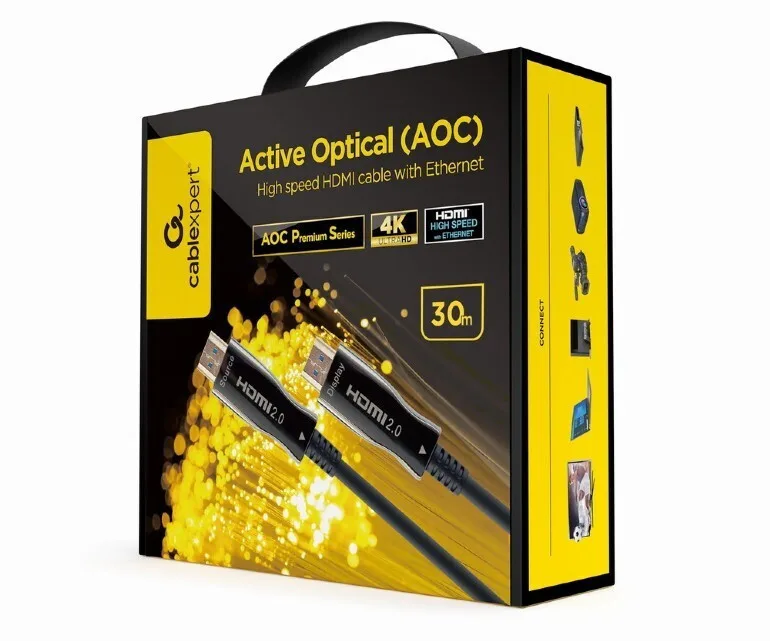 20221219141309_6598adbf.jpeg Cablexpert Active Optical HDMI 2.0 Premium High Speed 4K 60Hz HDR Cable HDMI male - HDMI male 30m Μαύρο CCBP-HDMI-AOC-30M-02 - Image 1