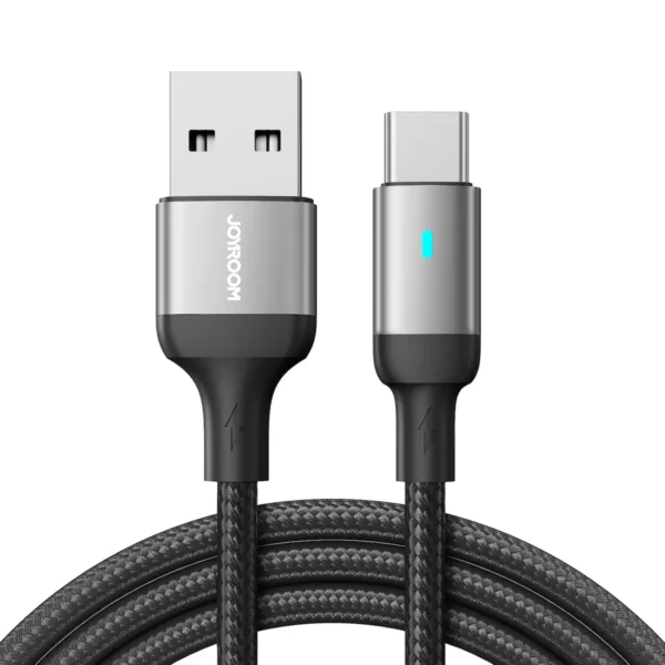 Joyroom S-UC027A10 Braided USB 2.0 Cable USB-C male - USB-A 18W Μαύρο 1.2m