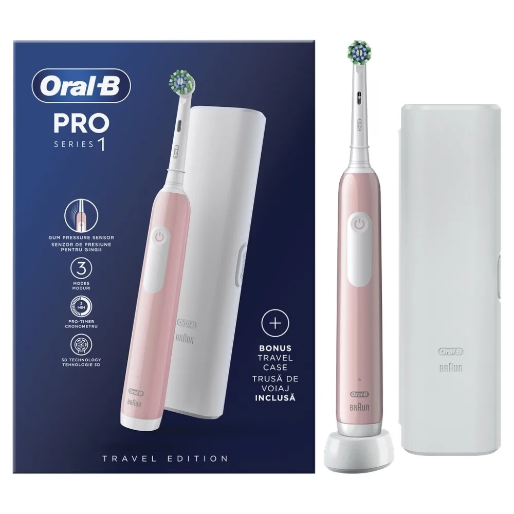 20230726142915_oral_b_pro_series_1_ilektriki_odontovourtsa_me_chronometriti_kai_thiki_taxidiou_roz.jpeg Oral-B Pro Series 1 Ηλεκτρική Οδοντόβουρτσα με Χρονομετρητή, Αισθητήρα Πίεσης και Θήκη Ταξιδίου Ροζ - Image 1