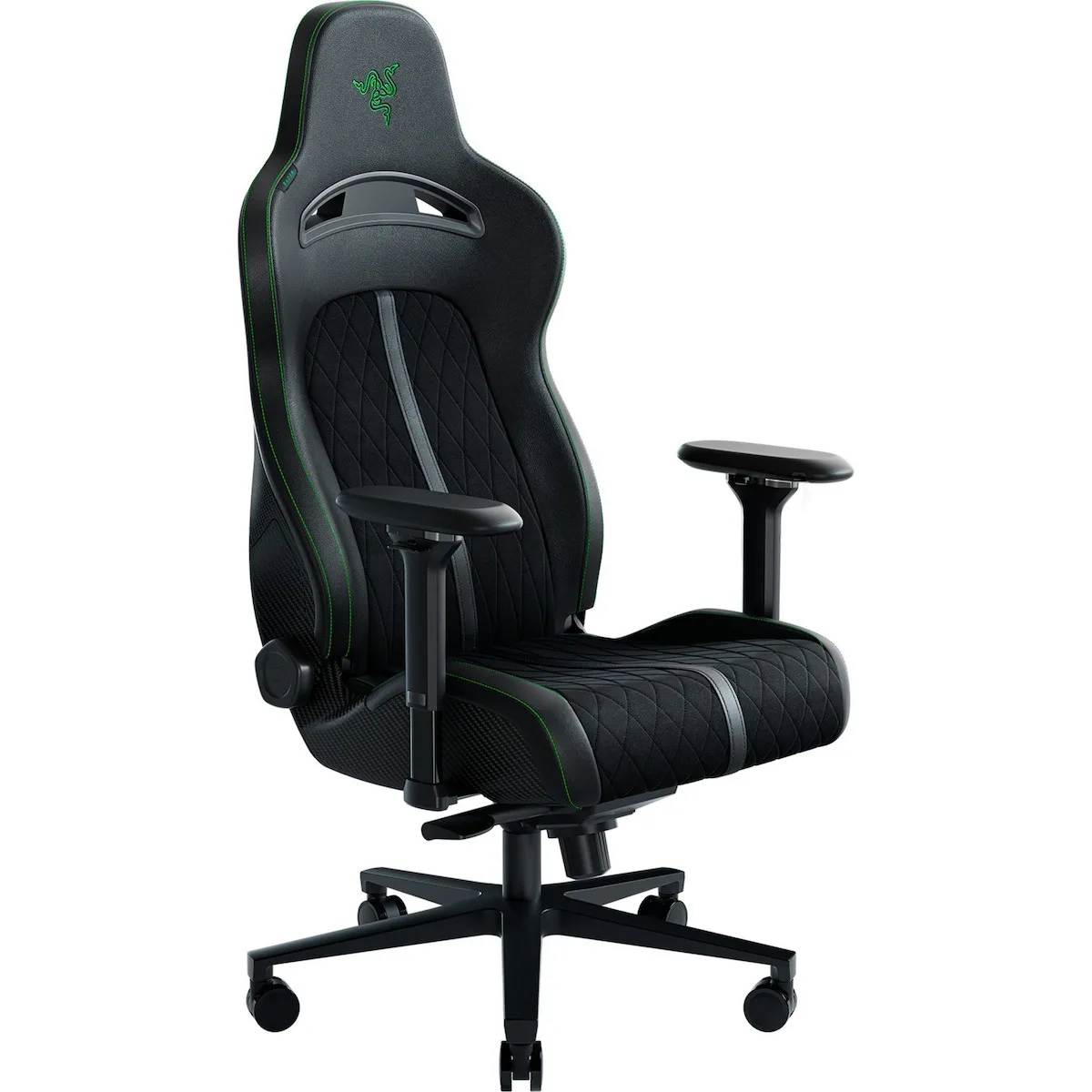 Razer Enki Pro Καρέκλα Gaming Δερματίνης με Ρυθμιζόμενα Μπράτσα Μαύρο/Πράσινο - Image 1