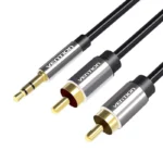 Vention Καλώδιο Ήχου 3.5mm male - 3.5mm male Μαύρο 1.5m με Επίχρυσους Ακροδέκτες BCFBG