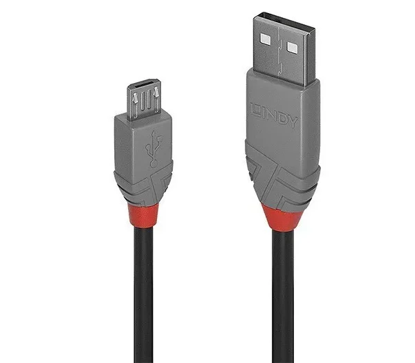 Lindy Anthra Line Regular USB 2.0 to micro USB Cable Μαύρο 1m (36732)