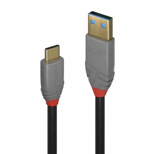Lindy USB 2.0 Cable USB-C male - USB-A 100W PD Μαύρο 0.5m 36910