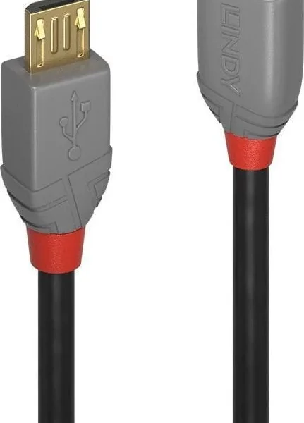 Lindy USB 2.0 Cable USB-C male - micro USB-A Μαύρο 0.5m 36890