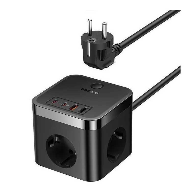 Baseus Πολύπριζο 3 Θέσεων με 2 USB-A, 2 USB-C, Διακόπτη και Καλώδιο 1.5m E00066400117-00 - Image 1