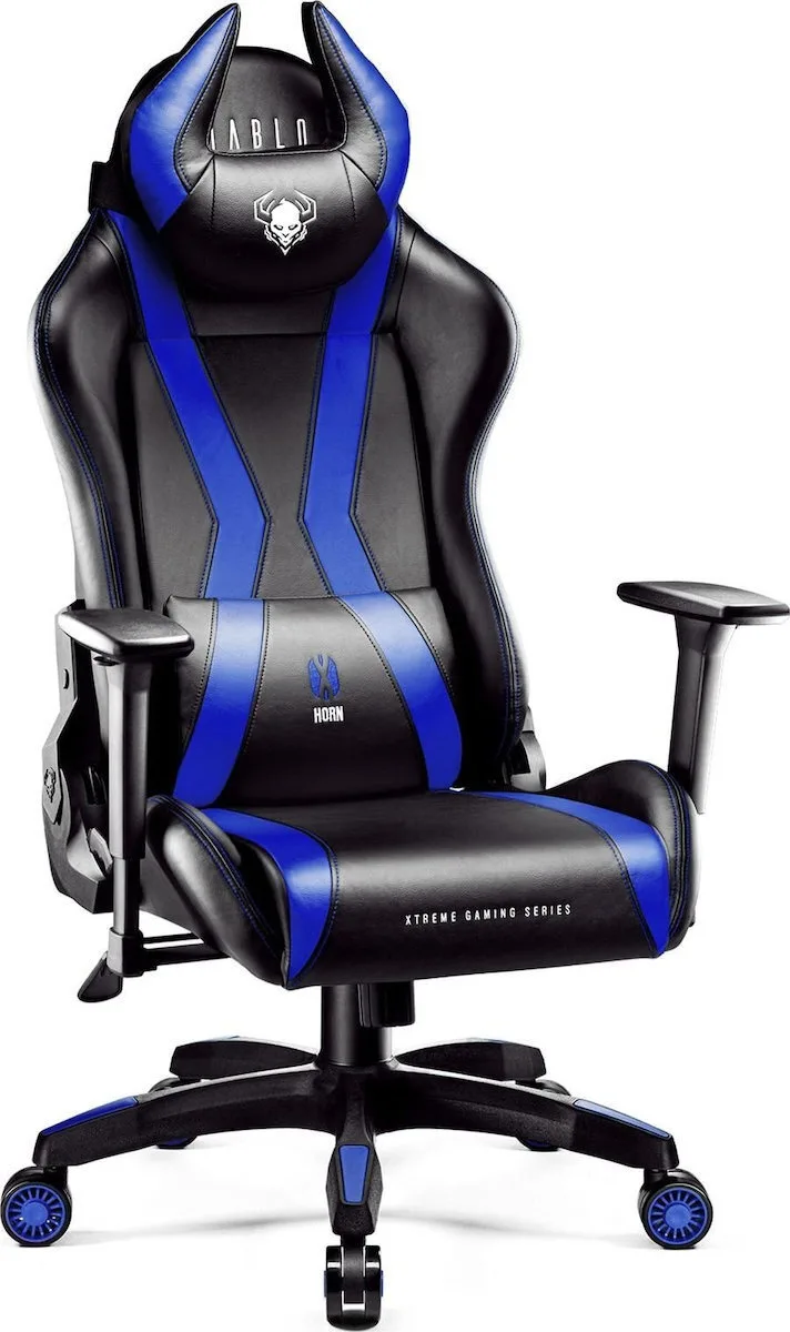 Diablo X-Horn 2.0 Καρέκλα Gaming Δερματίνης με Ρυθμιζόμενα Μπράτσα Μπλε - Image 1
