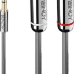 Lindy Καλώδιο Ήχου 3.5mm male - 2x RCA male Ασημί 0.5m 35332