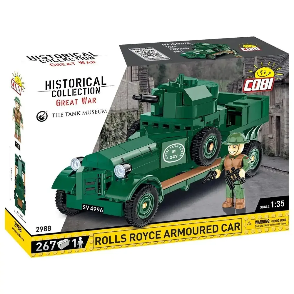 20240606145717_cobi_touvlakia_historical_collection_great_war_rolls_royce_armoured_car_1920_pattern_mk_i_co_gia_7_eton_260tmch_cobi_2988.jpeg Cobi Τουβλάκια Historical Collection Great War Rolls-Royce Armoured Car 1920 Pattern Mk I CO για 7+ Ετών 260τμχ COBI-2988 - Image 1