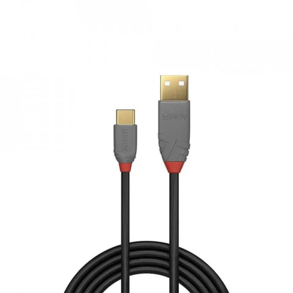 Lindy Anthra Line USB 2.0 Cable USB-C male - USB-A Μαύρο 1m 36886
