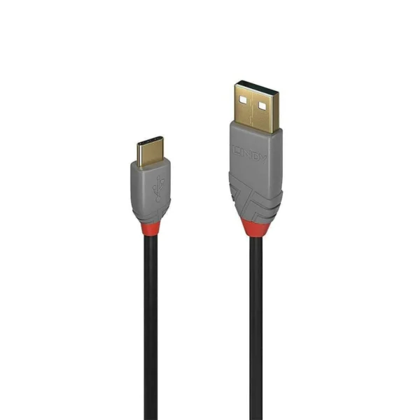 Lindy Anthra Line USB 2.0 Cable USB-C male - USB-A Μαύρο 3m 36888