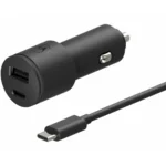 Motorola Φορτιστής Αυτοκινήτου 45W με Θύρες: 1xUSB 1xType-C μαζί με Καλώδιο Type-C Μαύρος