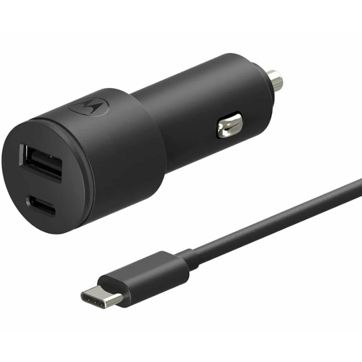 Motorola Φορτιστής Αυτοκινήτου 45W με Θύρες: 1xUSB 1xType-C μαζί με Καλώδιο Type-C Μαύρος - Image 1