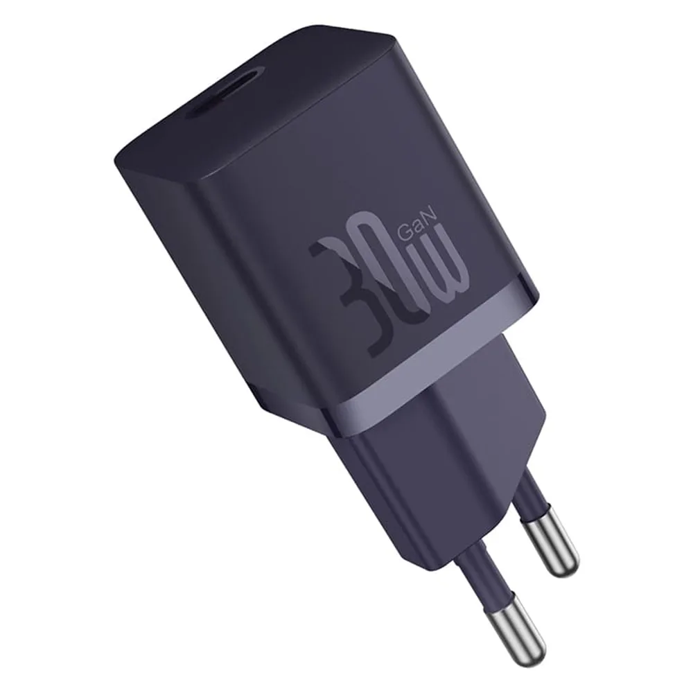 Baseus Φορτιστής GaN με Θύρα USB-C και Καλώδιο USB-C - USB-C 30W Midnight Purple (P10110902523-00) - Image 1
