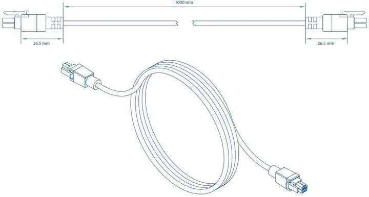 20240729155859_64c73df1.jpeg Teltonika Pr2pp10b Power Cable 4-pin To 4-pin 1m - Image 1