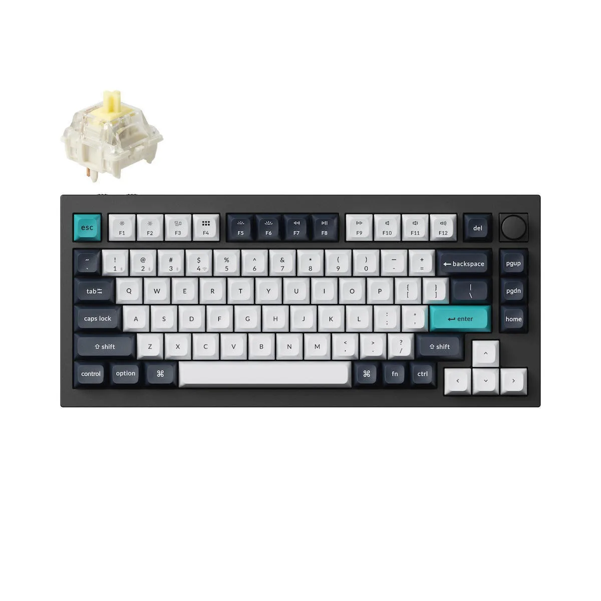 20240731142345_keychron_q1_max_asyrmato_gaming_michaniko_pliktrologio_me_gateron_jupiter_banana_diakoptes_kai_rgb_fotismo_agliko_us.jpeg Keychron Q1 MAX Q1M-M4 Ασύρματο Gaming Μηχανικό Πληκτρολόγιο 75% με Gateron Jupiter Banana διακόπτες και RGB φωτισμό (Αγγλικό US) - Image 1