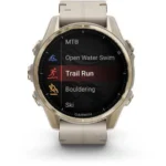 Garmin Fenix 8 Stainless Steel 43mm Αδιάβροχο Smartwatch με Παλμογράφο (Sapphire, Soft Gold with Limestone Leather Band)