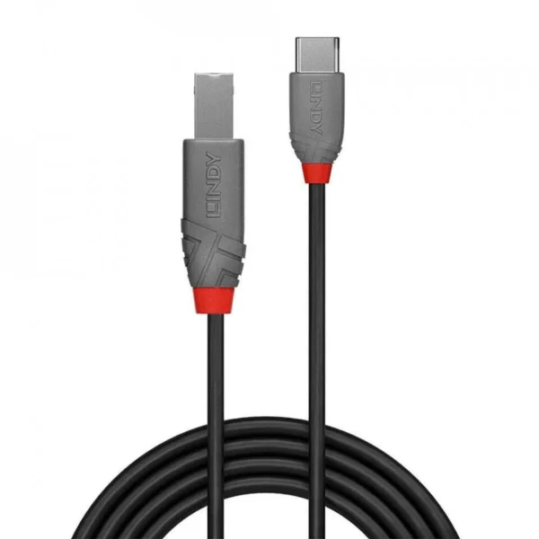 Lindy USB 2.0 Cable USB-C male - USB-B Μαύρο 1m 36941