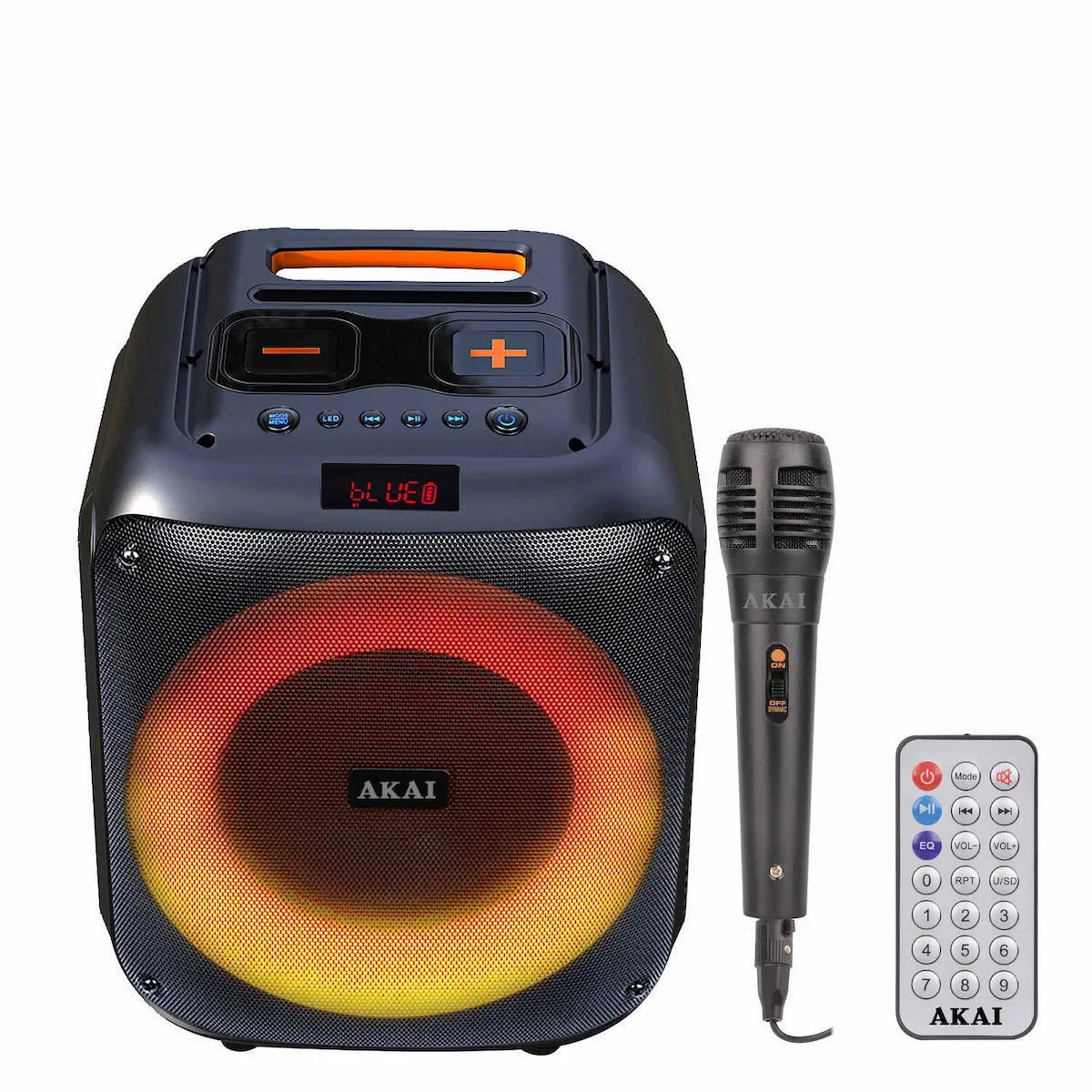 20241009124426_akai_systima_karaoke_me_ensyrmato_mikrofono_speaker_abts_v30_se_mayro_chroma.jpeg Akai Ηχείο Karaoke με Ενσύρματo Μικρόφωνο και Εφέ Φωτισμού Speaker ABTS-V30 Μαύρο - Image 1