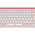 Logitech Pop Icon Ασύρματο Bluetooth Πληκτρολόγιο Αγγλικό US Ροζ