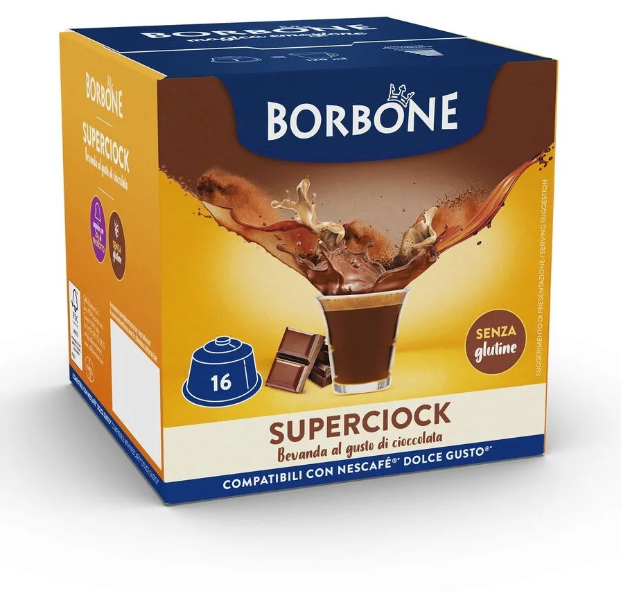 Caffe Borbone Κάψουλες Σοκολάτα Superciock Συμβατές με Μηχανή Dolce Gusto 16caps - Image 1