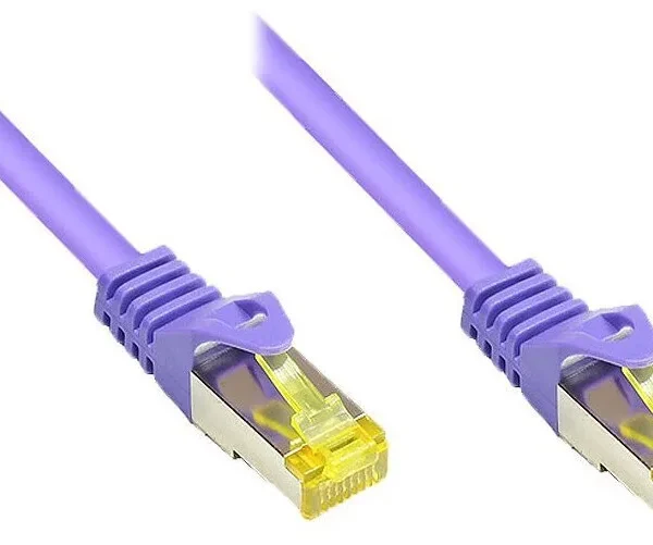 Alcasa S/FTP Cat.7 (10Gbps) Καλώδιο Δικτύου Ethernet 2m Μωβ