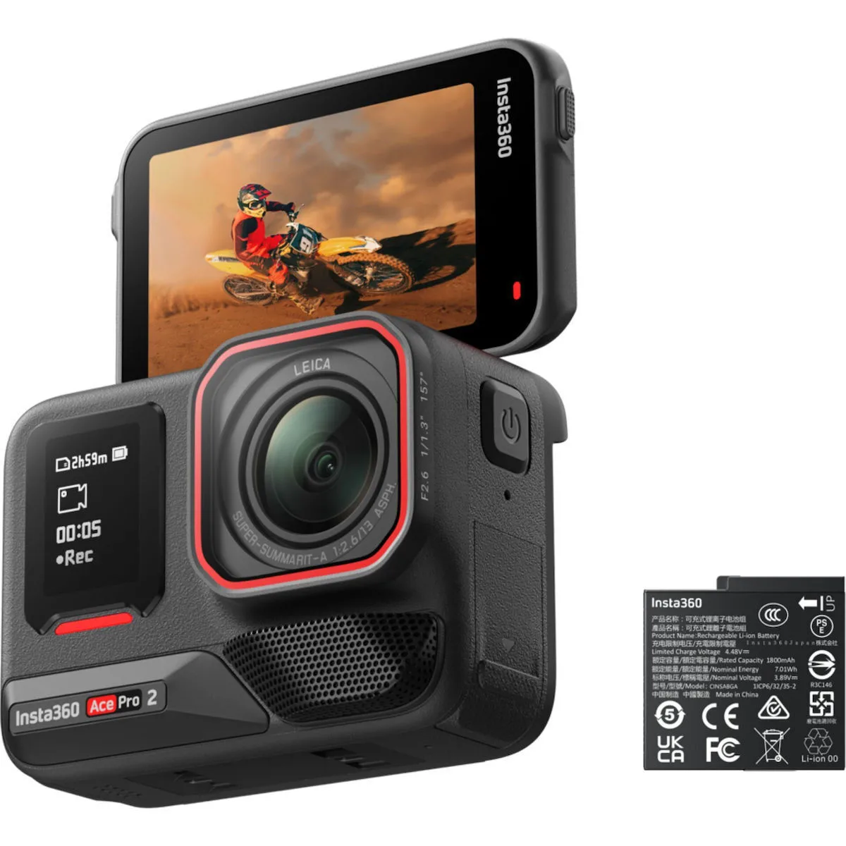 Insta360 Ace Pro 2 Action Camera 8K Υποβρύχια Standard Bundle με Οθόνη Αφής 2.4" και Wi-Fi Μαύρη - Image 1