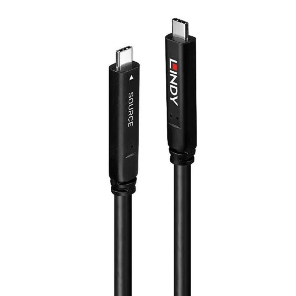 Lindy USB 2.0 Cable USB-C male - USB-C 60W PD Μαύρο 15m 43399