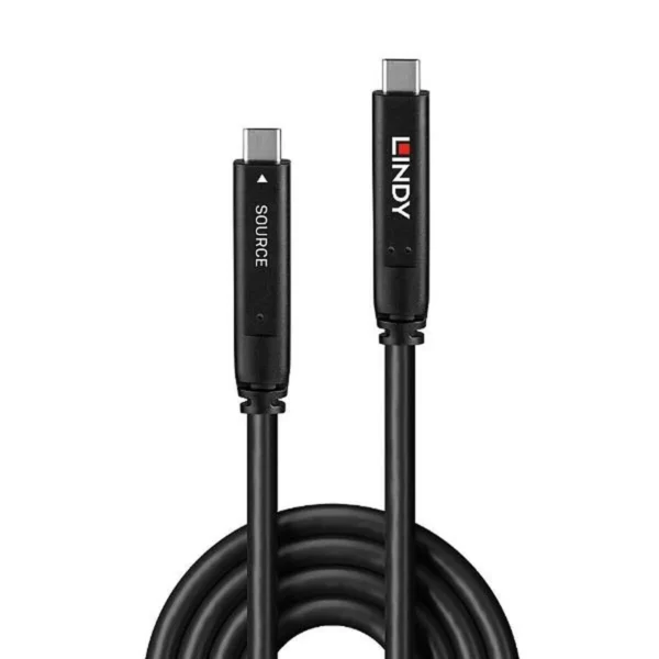 Lindy USB 2.0 Cable USB-C male - USB-C 60W PD Μαύρο 8m 43393