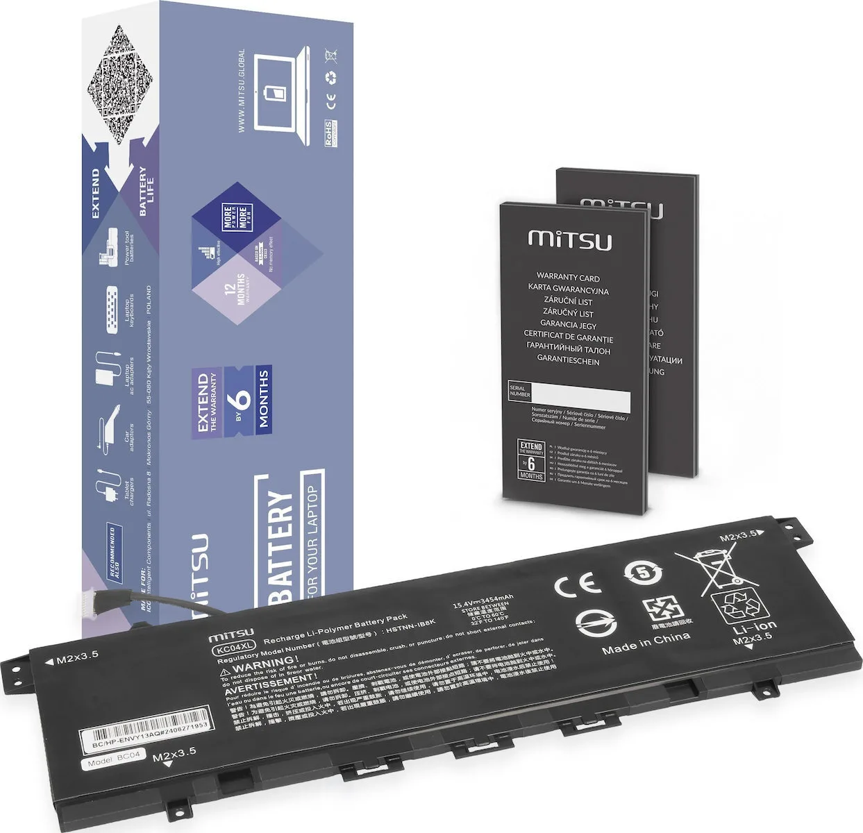 Mitsu Συμβατή Μπαταρία για HP Envy HP Envy x360 13-ah, 13-aq, 13-ag, 13-ar με 3454mAh BC/HP-ENVY13AQ - Image 1