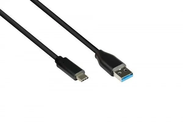 Good Connections Braided USB 3.2 Cable USB-C male - USB-A 100W PD Μαύρο 0.5m 2831-AC005S