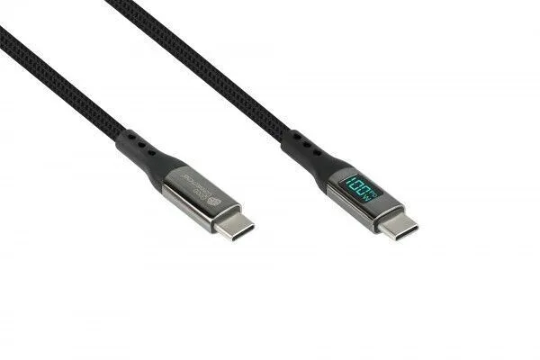 Good Connections Braided USB 2.0 Cable USB-C male - USB-C / USB-A 100W PD Μαύρο 1m 2213-D010S