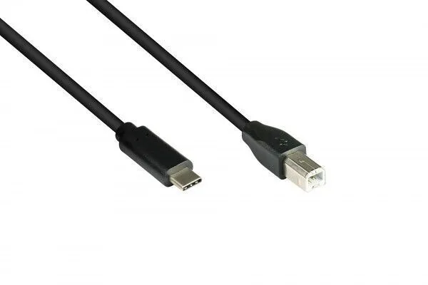 Good Connections Braided USB 2.0 Cable USB-C male - USB-B PD 0.5m 2510-CB005